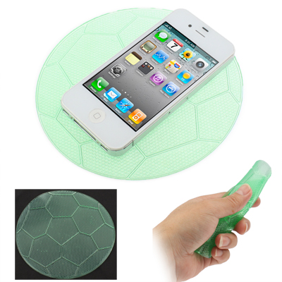 Fooball Style Transparent Super Magic of Silicone Car with Non-slip Pad for Phone GPS MP4 MP3 Green